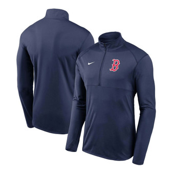 Men's Navy Boston Red Sox Team Logo Element Performance Half-Zip Pullover Jacket