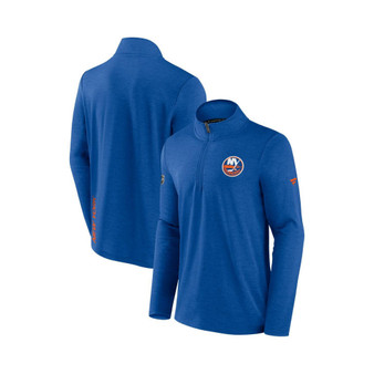 Men's Branded Heather Royal New York Islanders Authentic Pro Rink Quarter-zip Jacket