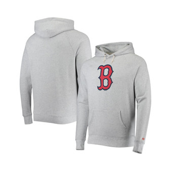 Men's Gray Boston Red Sox Hand-Drawn Logo Tri-Blend Pullover Hoodie
