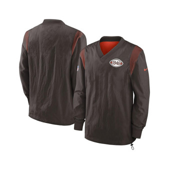 Men's Brown Cleveland Browns Sideline Team ID Reversible Pullover Windshirt