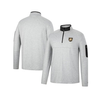 Men's Heathered Gray, Black Army Black Knights Country Club Windshirt Quarter-Zip Jacket