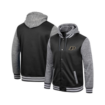 Men's Black Purdue Boilermakers Robinson Hoodie Full-Snap Jacket