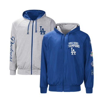 Men's Royal, Gray Los Angeles Dodgers Southpaw Reversible Raglan Hooded Full-Zip Jacket