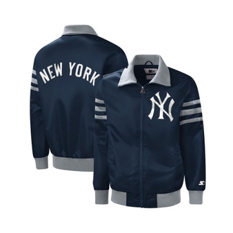 Men's Navy New York Yankees The Captain III Full-Zip Varsity Jacket