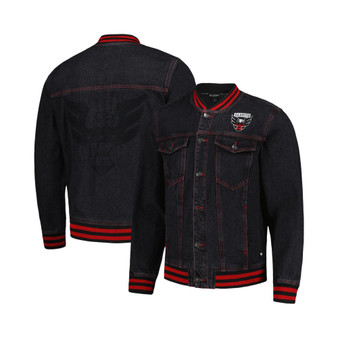 Men's Black D.C. United Denim Full-Button Bomber Jacket