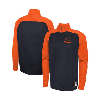 Men's Navy Chicago Bears Combine Authentic O-Line Raglan Half-Zip Jacket