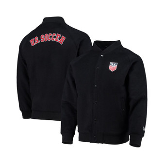 Men's 5th & Ocean by Navy USMNT Soccer Club Level Raglan Full-Snap Tri-Blend Bomber Jacket