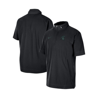 Men's Black Michigan State Spartans Coaches Half-Zip Short Sleeve Jacket