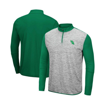 Men's Heather Gray, Kelly Green North Texas Mean Green Prospect Quarter-Zip Jacket
