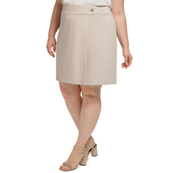 Plus Size Button-Front Pencil Skirt