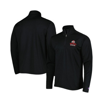 Men's Black Ohio State Buckeyes Textured Quarter-Zip Jacket