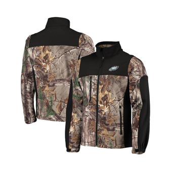 Men's Realtree Camo and Black Philadelphia Eagles Circle Hunter Softshell Full-Zip Jacket