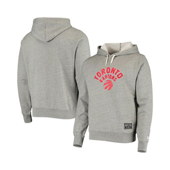 Men's Heathered Gray Toronto Raptors French Terry Chenille Fleece Pullover Hoodie