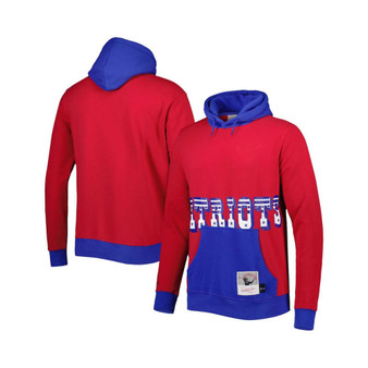 Men's Red, Navy New England Patriots Big and Tall Big Face Pullover Hoodie