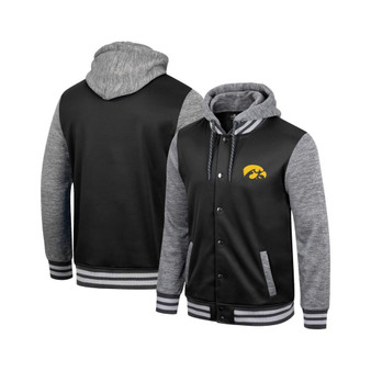 Men's Black Iowa Hawkeyes Robinson Hoodie Full-Snap Jacket