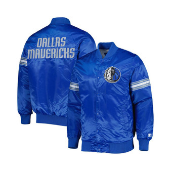 Men's Blue Dallas Mavericks Pick and Roll Satin Full-Snap Varsity Jacket