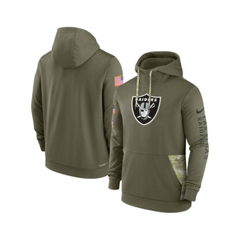 Men's Olive Las Vegas Raiders 2022 Salute to Service Therma Performance Pullover Hoodie