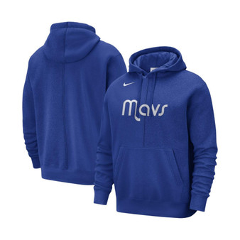 Men's Blue Dallas Mavericks Courtside Versus Stitch Split Pullover Hoodie