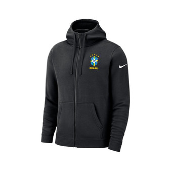 Men's Black Brazil National Team Club Fleece Full-Zip Hoodie