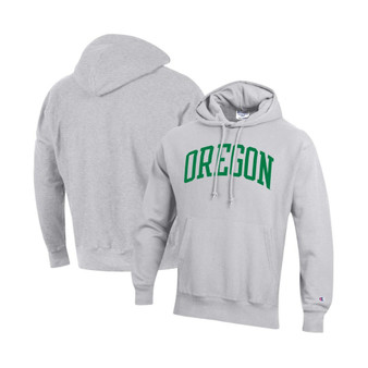 Men's Heathered Gray Oregon Ducks Team Arch Reverse Weave Pullover Hoodie
