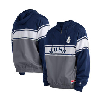 Men's Navy Chicago Cubs Ripstop Raglan Quarter-Zip Hoodie