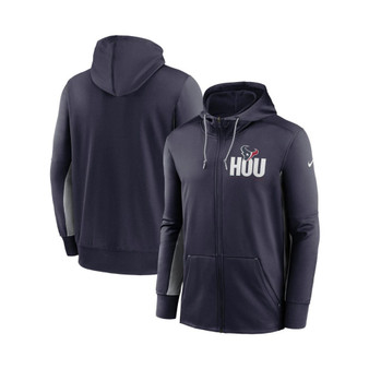 Men's Navy, Gray Houston Texans Mascot Performance Full-Zip Hoodie