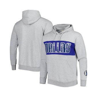 Men's Branded Heather Gray Dallas Mavericks Wordmark French Terry Pullover Hoodie