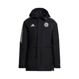 Men's Black Chicago Fire Stadium Parka Raglan Full-Zip Hoodie Jacket
