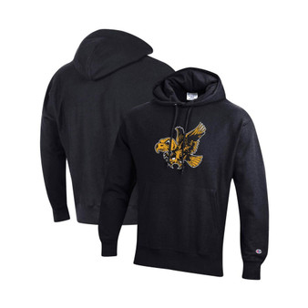 Men's Black Iowa Hawkeyes Vault Logo Reverse Weave Pullover Hoodie
