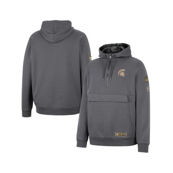 Men's Charcoal Michigan State Spartans OHT Military-Inspired Appreciation Quarter-Zip Hoodie