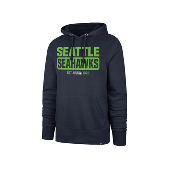 Men's College Navy Seattle Seahawks Box Out Headline Pullover Hoodie