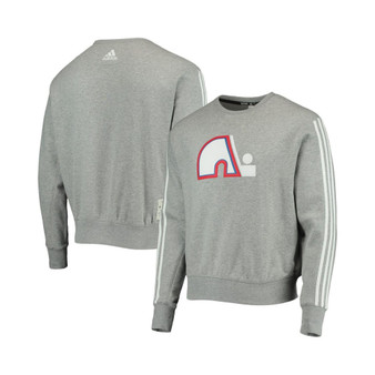 Men's Heathered Gray Quebec Nordiques Team Classics Vintage-Like Pullover Sweatshirt