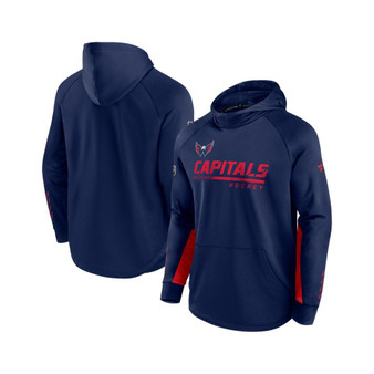 Men's Branded Navy Washington Capitals Authentic Pro Locker Room Raglan Pullover Hoodie