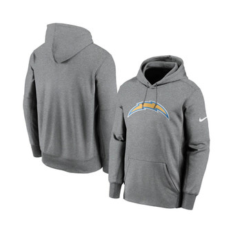 Men's Heathered Charcoal Los Angeles Chargers Fan Gear Primary Logo Therma Performance Pullover Hoodie