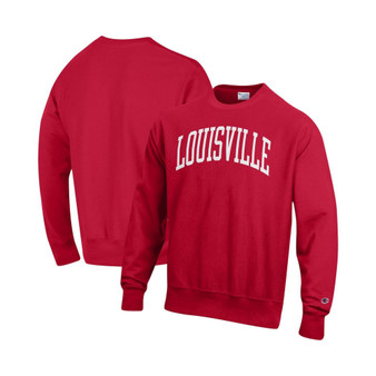 Men's Red Louisville Cardinals Arch Reverse Weave Pullover Sweatshirt