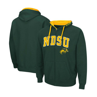 Men's Green NDSU Bison Arch Logo 2.0 Full-Zip Hoodie