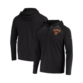 Men's Black San Francisco Giants Foundry Charged Henley Raglan Tri-Blend Performance Pullover Hoodie
