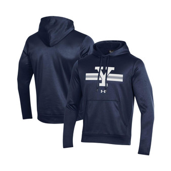 Men's Navy Yale Bulldogs Logo Stripe Fleece Pullover Hoodie