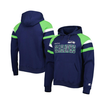 Men's College Navy Seattle Seahawks Draft Fleece Raglan Pullover Hoodie