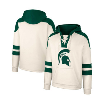 Men's Cream Michigan State Spartans Lace-Up 4.0 Vintage-Like Pullover Hoodie