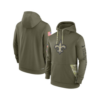 Men's Olive New Orleans Saints 2022 Salute to Service Therma Performance Pullover Hoodie