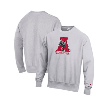 Men's Heathered Gray Alabama Crimson Tide Vault Logo Reverse Weave Pullover Sweatshirt