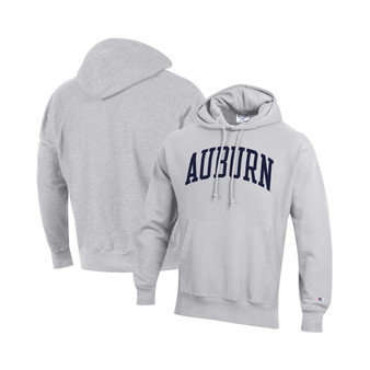 Men's Heathered Gray Auburn Tigers Team Arch Reverse Weave Pullover Hoodie