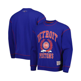 Men's Blue Detroit Pistons Peter French Terry Pullover Sweatshirt
