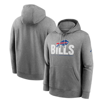 Men's Heather Charcoal Buffalo Bills Team Impact Club Pullover Hoodie