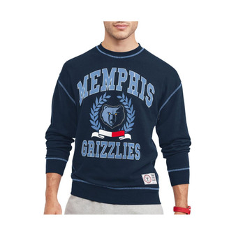 Men's Navy Memphis Grizzlies Peter French Terry Pullover Sweatshirt