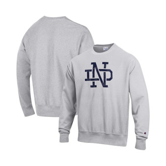 Men's Heathered Gray Notre Dame Fighting Irish Vault Logo Reverse Weave Pullover Sweatshirt