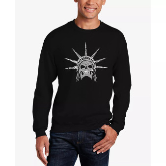 Men's Word Art Crewneck Freedom Skull Sweatshirt