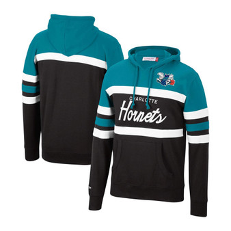 Men's Teal and Black Charlotte Hornets Head Coach Pullover Hoodie