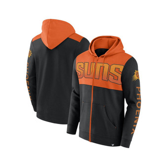 Men's Branded Black, Orange Phoenix Suns Skyhook Colorblock Full-Zip Hoodie